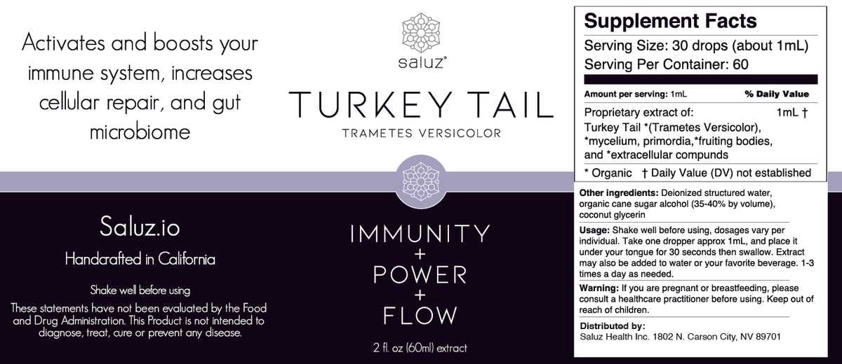 Turkey Tail (Gut Health) Mushroom Tincture 2 oz.